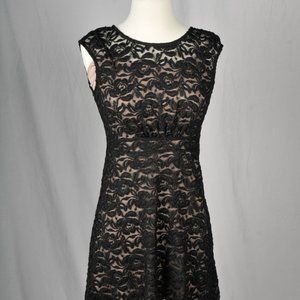 inc., Black Lace Fitted Dress with Silver Zipper Size 2P